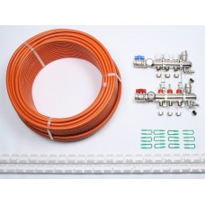30m2 max. 2 zone/stat. 3 loops... >  3 Port x 200M Underfloor Heating Kit