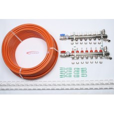 75m2 max. 4 zone/stat. 7 loops... >  7 Port x 500M Underfloor Heating Kit