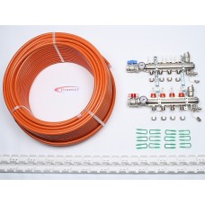 30m2 max. 2 zone/stat. 4 loops... >  4 Port x 200M Underfloor Heating Kit