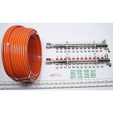 165m2 max. 8 zone/stat. 12 loops... >  12 Port x 1100M Underfloor Heating Kit