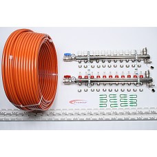 135m2 max. 7 zone/stat. 11 loops... >  11 Port x 900M Underfloor Heating Kit
