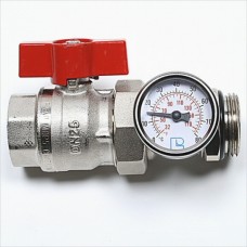 1”Red Ball Valve/Temperature Gauge